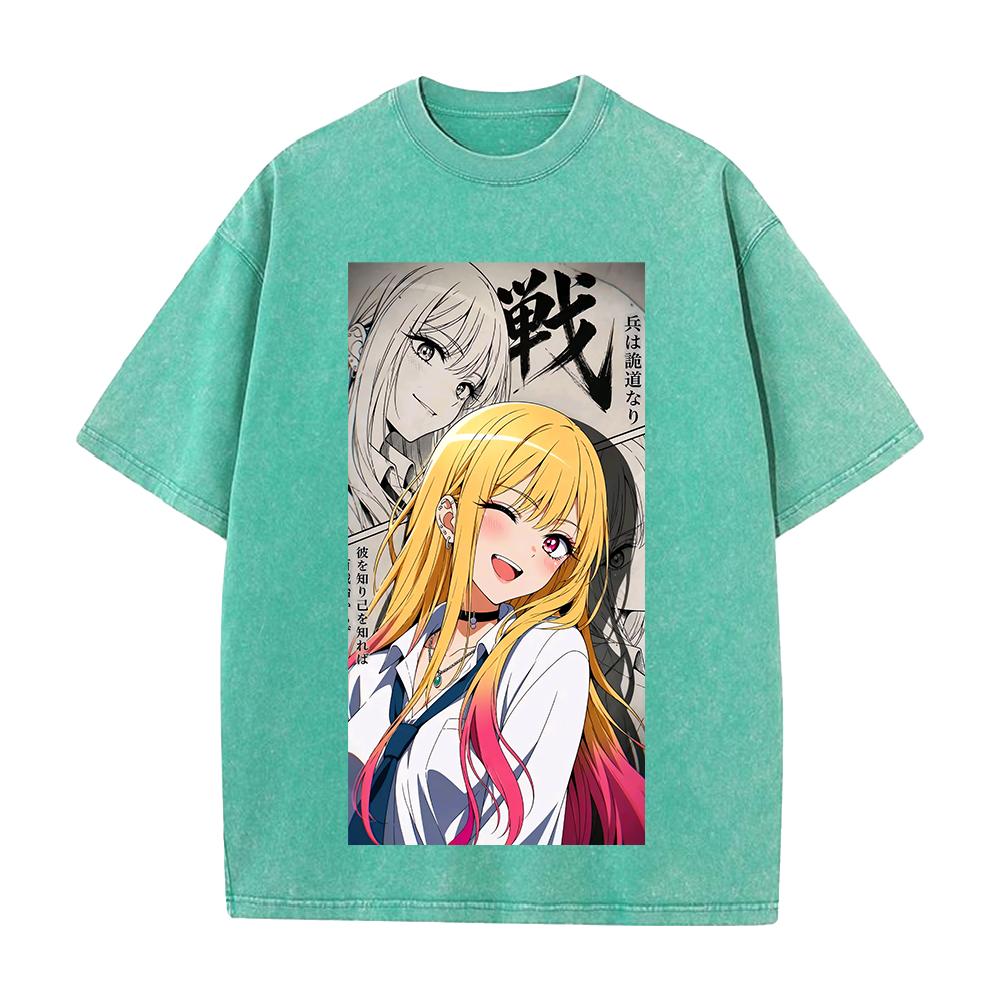 My Dress Up Darling Marin Kitagawa Γραφικό T-shirt Άνδρες Γυναίκες Φαρδιά Ρούχα Πλυμένο Βαμβακερό T-shirt Καθημερινό T-shirt Vintage Streetwear