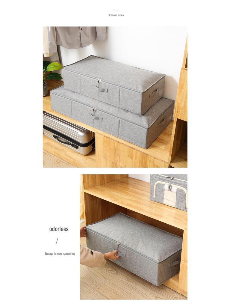 Large Capacity Foldable Moisture-Proof Fabric Storage Box for Clothes - Dustproof Under-bed Wardrobe Organizer