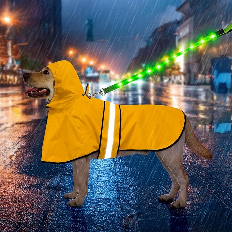 Weesiber Dog Raincoat - Reflective Dog Rain Jacket - Waterproof Dog Rain Coat - Adjustable Dog Poncho - Lightweight Dog Slicker for Dog Walking Small жёлтый