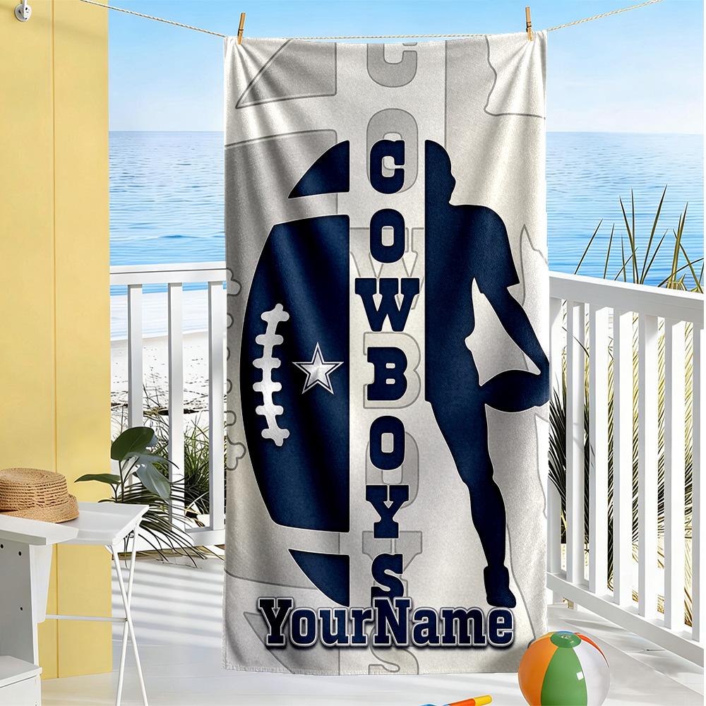 Dallas Customized Name Beach Towel Soft Durable Quick-Dry Portable for SwimmingBeachCamping Travel Beach AccessoriesGym