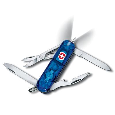 Midnight Manager Translucent Blue Swiss Army Knife Multifunctional Knife Camping Outdoor Magnetic Phillips Screwdriver LED Light Ballpoint