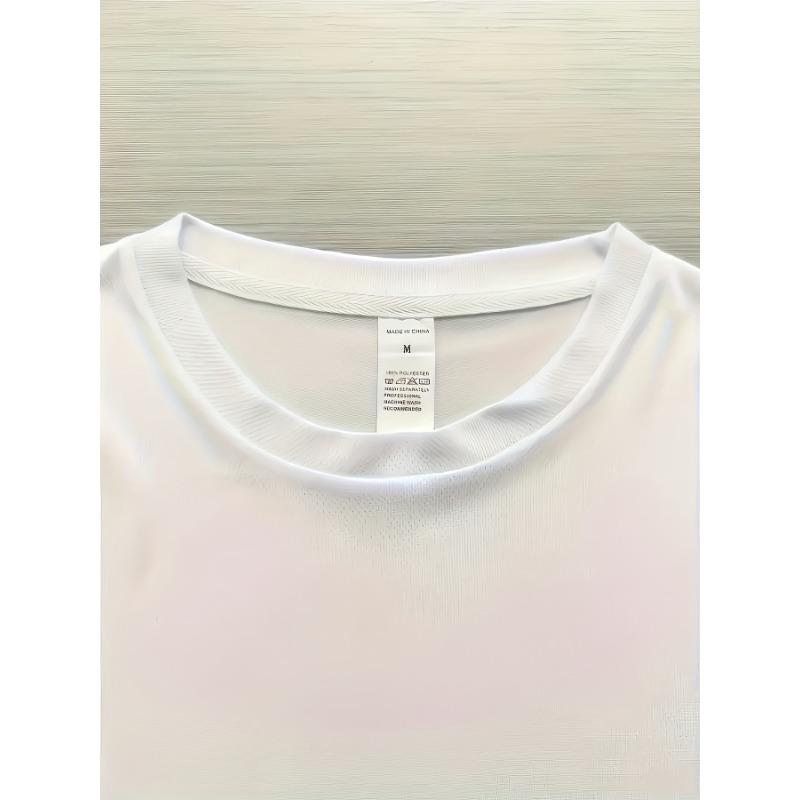 European sizes Men's Helvetica Print T-Shirt - Minimalist Casual Round Neck Short Sleeve Tee with Iconic Font