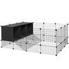 DIY Pet Fence Rabbit Park With Nests Enclosure For Guinea Pigs Rabbits And Hedgehogs Black