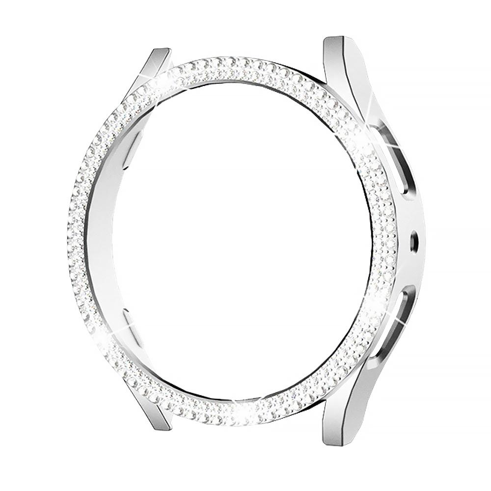 Double Diamond Watch Case for Samsung Galaxy 6 40mm Women Bling PC Hard Hollow Frame Protective Bumper Galaxy Watch 6 44mm Cover