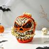 Niche Horror Collection Pieces Halloween Skull Apples Resin Statue, Gothic Spooky Decor with Tabletop Props Worm, Prop for Party Haunted House, Unique