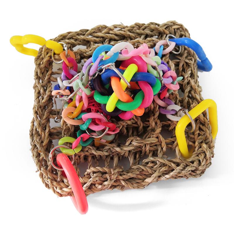 Parrot Colorful Climbing Net Hanging Swings Pet Hammock Toys Bird Supplies Bird Cage Accessories