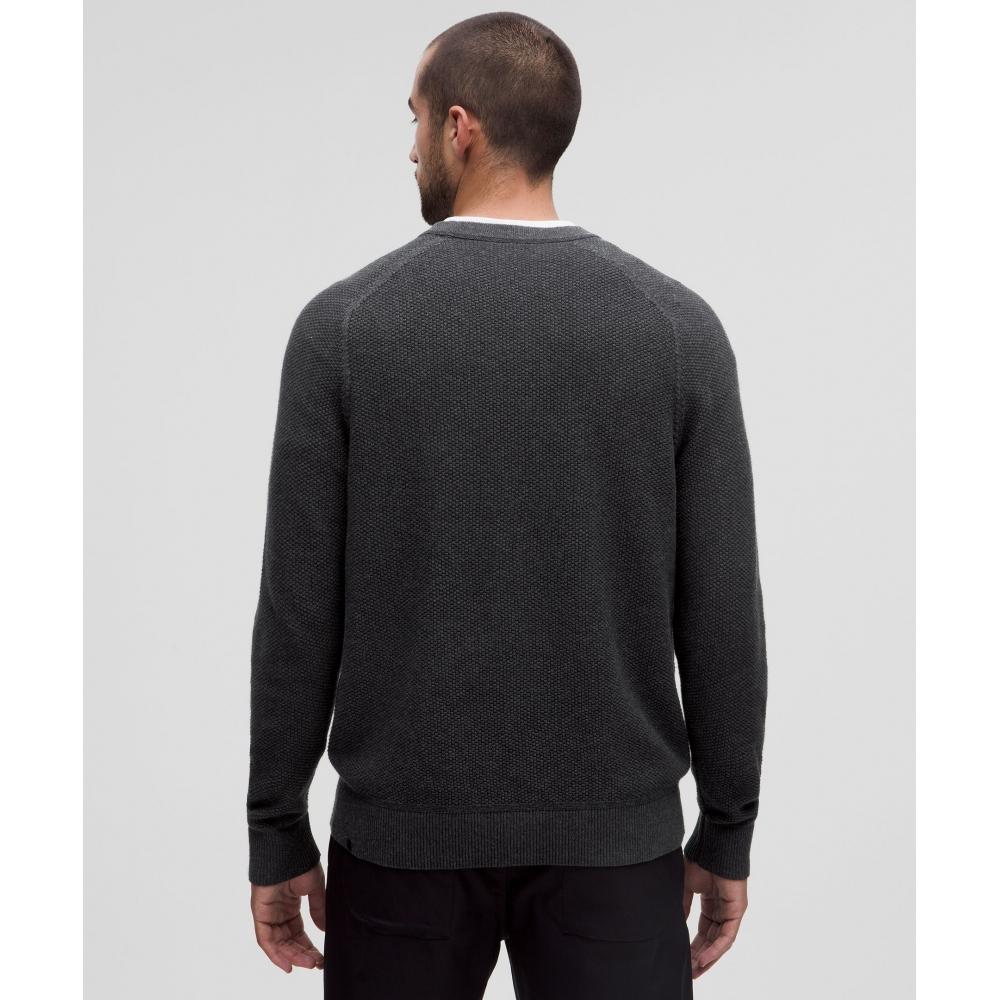 Lululemon Textured Knit Crewneck Sweater Heathered Black