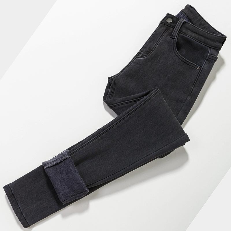 Jean en velours taille haute style coréen: Pantalon crayon chaud, élastique et slim pour femmes - Parfait pour l'automne et l'hiver