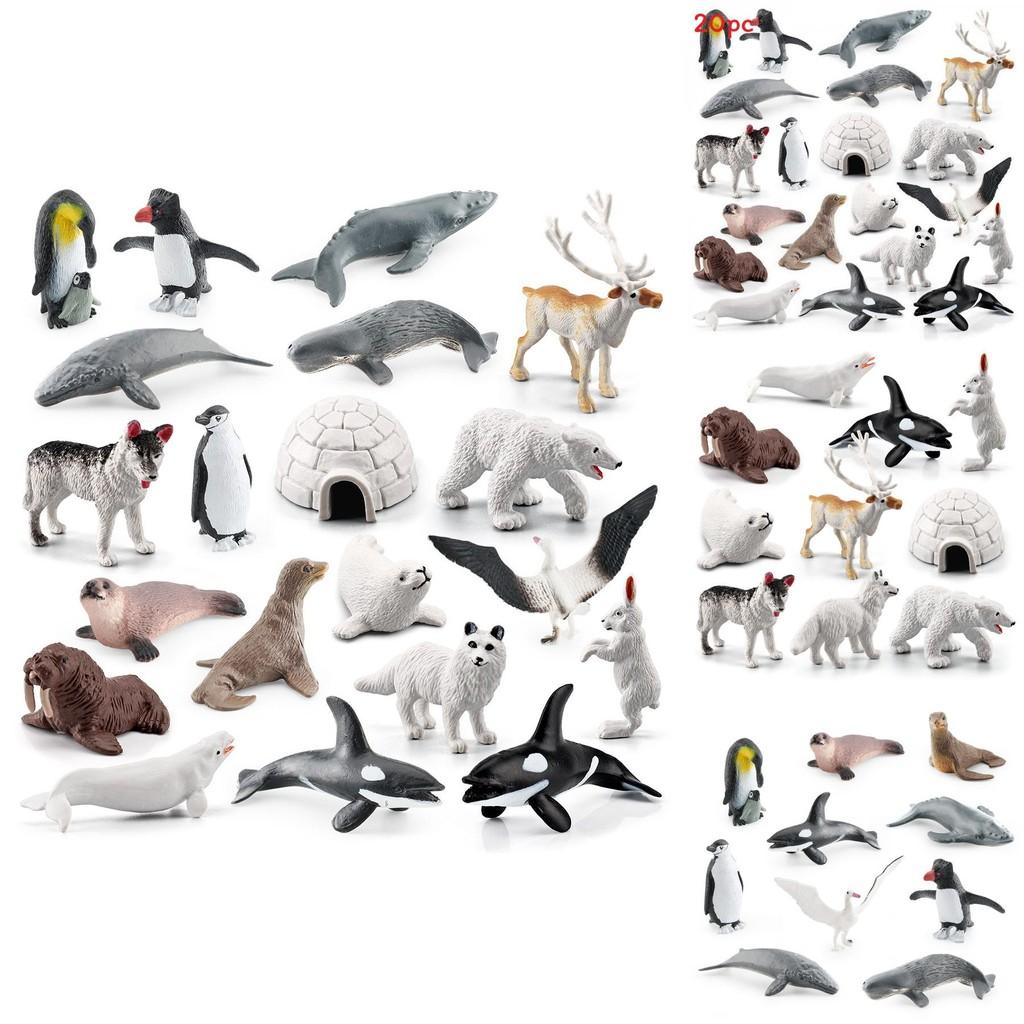 Set de Figuras de Animales del Ártico de PVC Oso Polar Pingüino con Figuras Realistas de Vida Silvestre para Exhibición Educativa