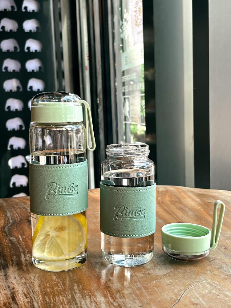 Portable Cute Glass Water Cup with Lid - Stylish Summer Tea Brewing Mug