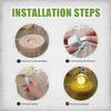 10 Pcs Wooden LED Display Bases Round Wood Display Lighted Bases for Glass Art LED Lighted Display Stand Bases for 3D Crystal Ball Room Office Home