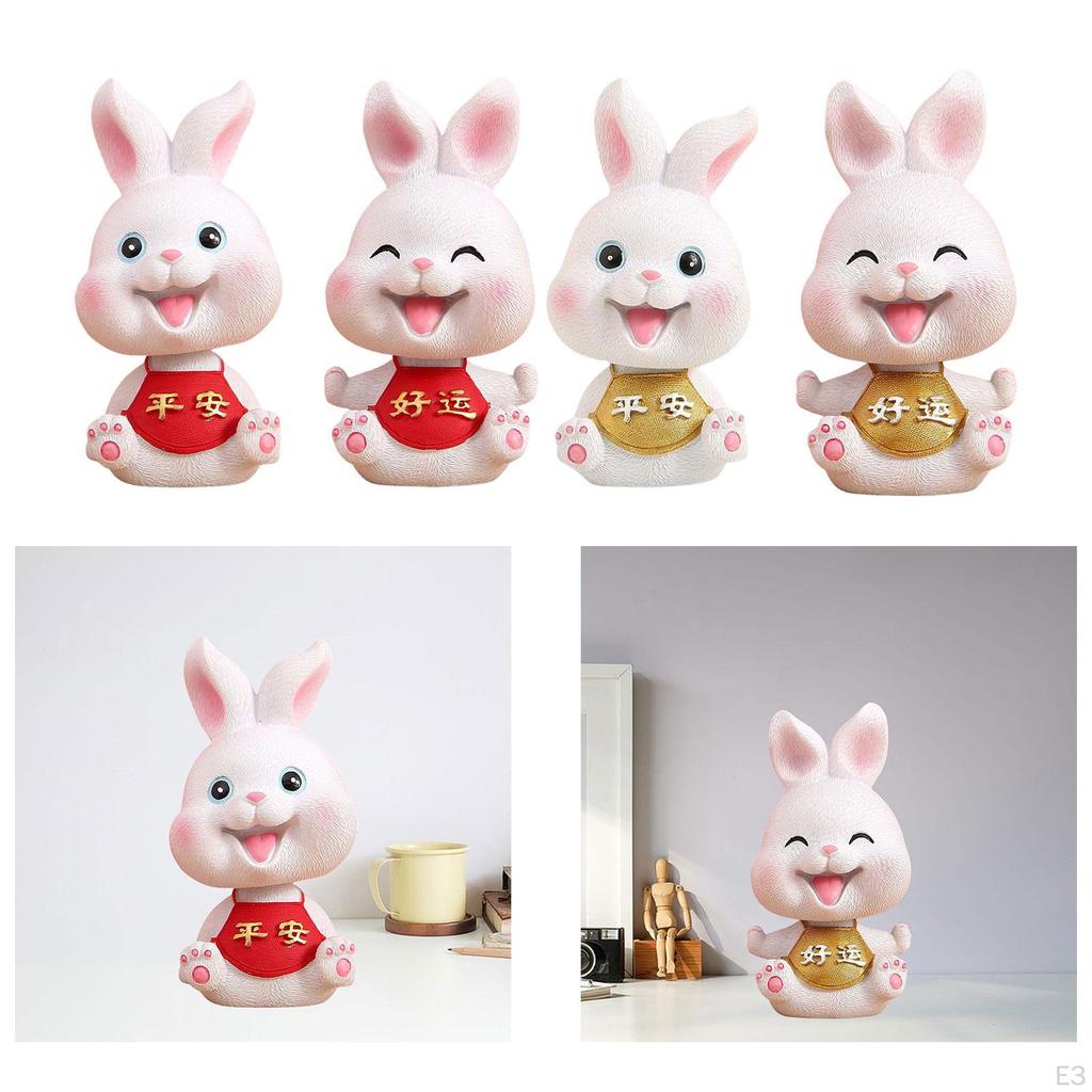 Statue Bunny Small Figurine for Office Cake Toppers Home Decor