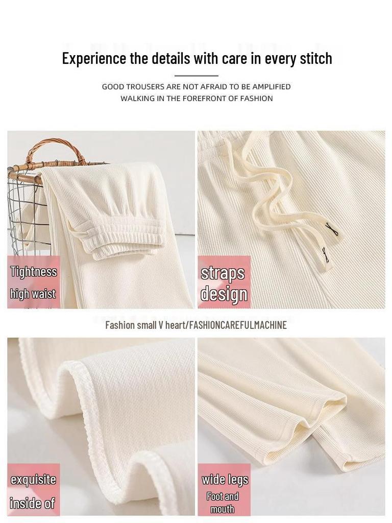 Women's High-Waisted Black Fleece-Lined Floor-Length Pants - 145cm, Straight-Leg/Narrow/Wide-Leg, Autumn/Winter, Petite 150