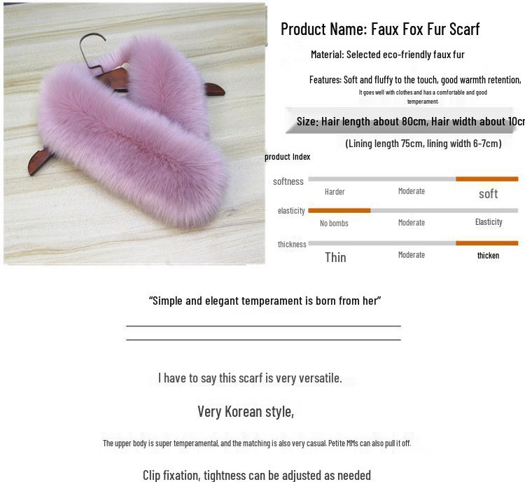 Damen Warmer Faux-Fuchs-Pelz Snood Schal: Dicke Krawattenkragen für Herbst & Winter