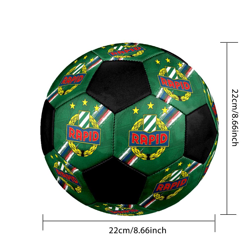 Rapid Vienna Soccer Ball Colorful All Ages Machine Stitched PVC Competition Ready Durable High-Bounce.SIZE5