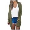 Fashion Women Casual Solid Color Long Sleeve Cardigan Jacket Mid Length Outerwear
