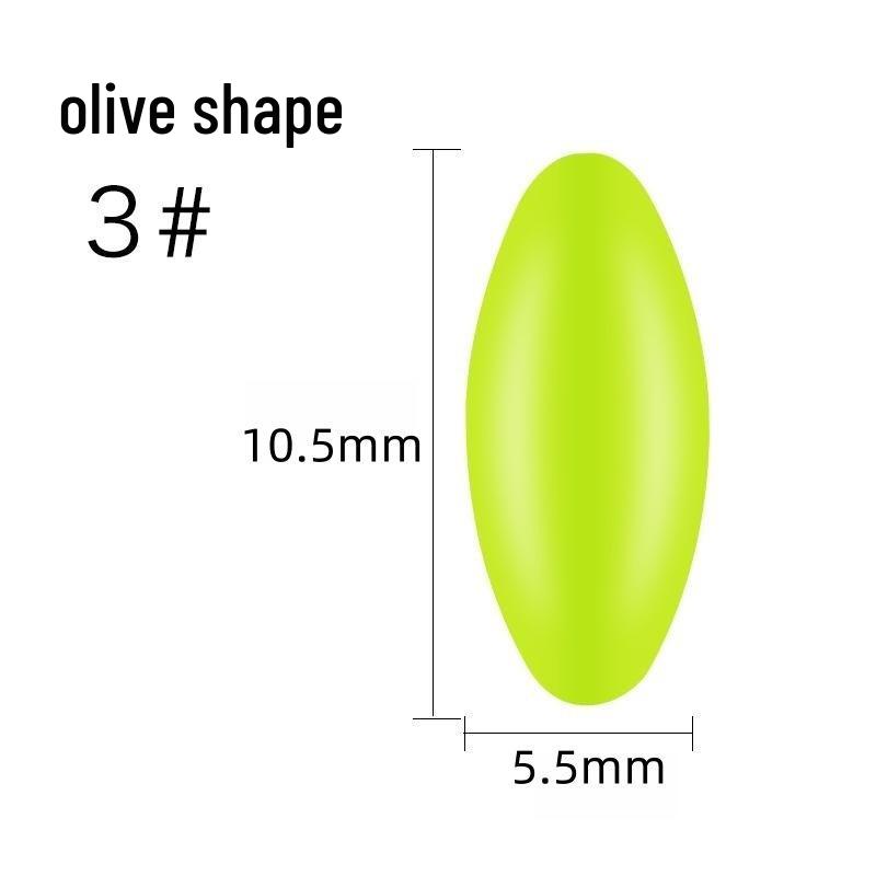 Silicone Olive-Shaped Fluorescent Fishing Float Tail Magnifier Bean