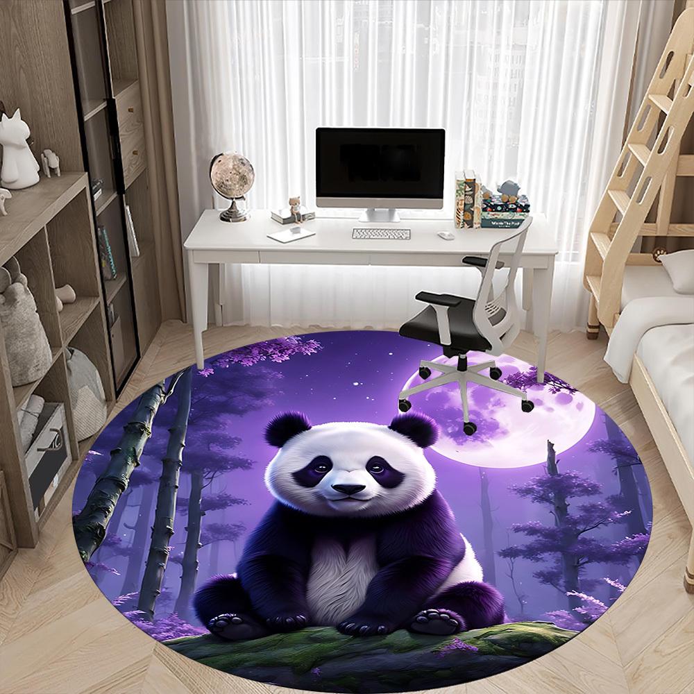 1pc Panda Moon Night Forest Chair Carpet for Office, , Non-slip carpet, Very suitable for offices, farmhouses,Outdoor carpet yy251120079