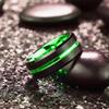 Trendy 8mm Green Color Groove Beveled Edge Tungsten Wedding Rings For Men Black Brushed Steel Engagement Ring Men's Wedding Band