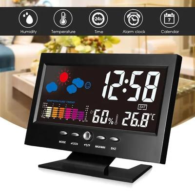 Led Back Light Indoor Weather Station Alarm ClockWeather Station Alarm Clock Backlight LCD Digital Multifunctional Indoor Backlight Alarm Clock