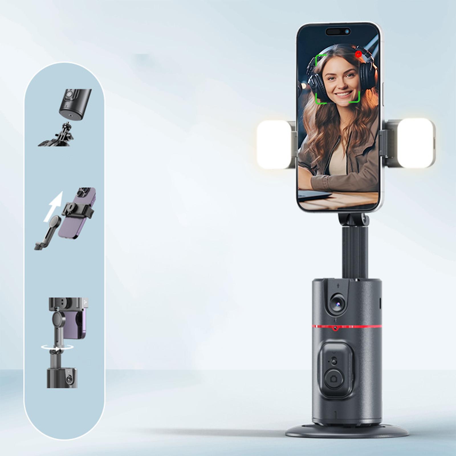 

Вращающаяся на 360° настольная подставка для мобильного телефона с функцией съемки, интеллектуальный стабилизатор с функцией отслеживания лица чёрный