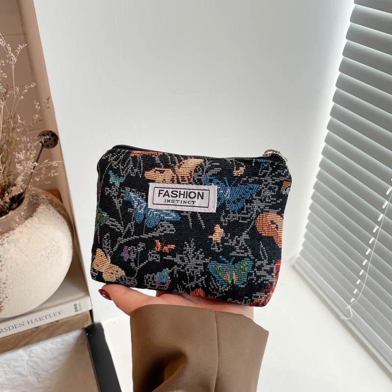 

Fashion Retro Flowers Print Cosmetic Bag Canvas Washing Bag Large Capacity Women Travel Clutch Pouch Make Up Storage Bags