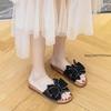 Fashion Cow Leather Sandals 2025 New Women's Slippers Bow Large Size 35-43 Beef Tendon Sole Soft Sole Geunine Leather Slippers