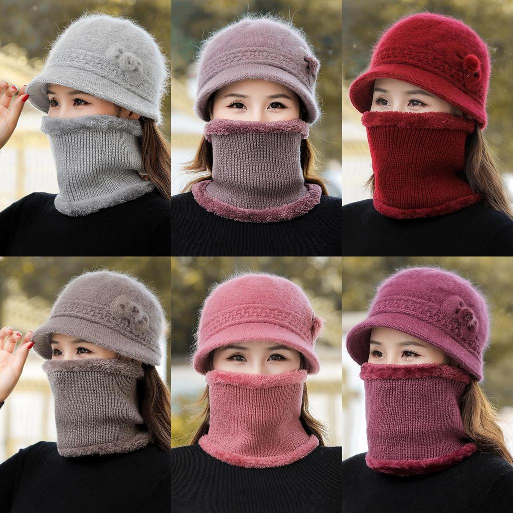 Winter Women's Warm Hat, Knitted Scarf, Woolen Hat