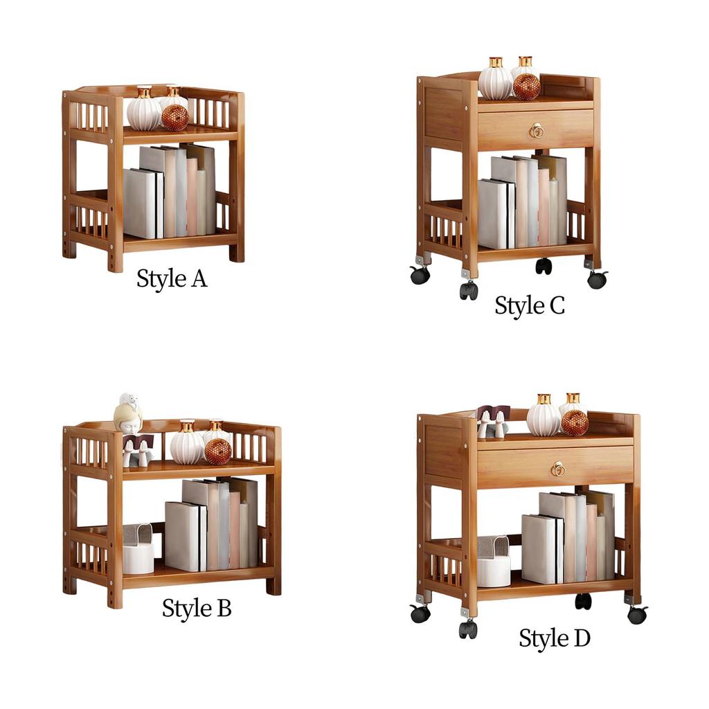 Bamboo Bathroom Shelf Coffee Bedside Table Display Rack Multifunctional Storage Stand Sturdy Corner