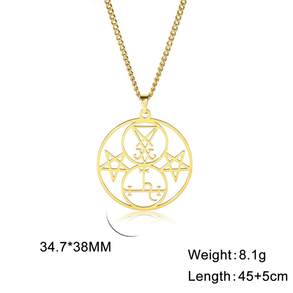 Pečeť Lilith Řetízkový náhrdelník z nerezové oceli Módní Šalamounův amulet Přívěsek náhrdelník pro ženy Muži Židovské šperky Dárek