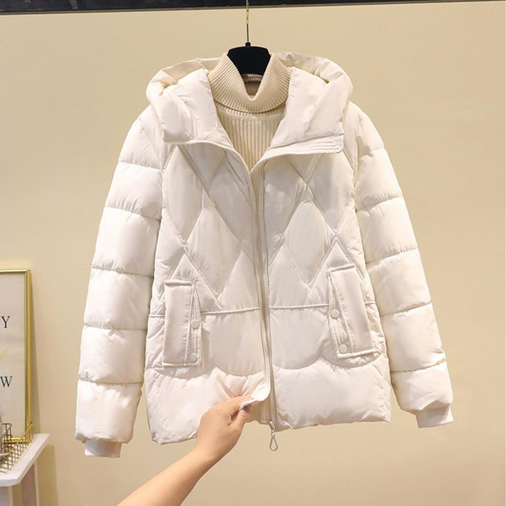 Women's Hooded Coat Ladies Winter Cotton Coat Thickened Warm Jacket