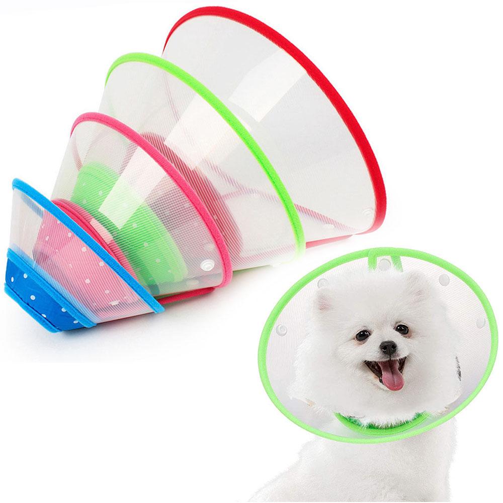 Transparenter Kegel aus Kunststoff für Haustiere, Katzen-Erholungskegelhalsband, verstellbares E-Halsband für Hunde, Schutzhalsband für Haustiere mit weicher Kante, Anti-Beißen, Anti-Lecken