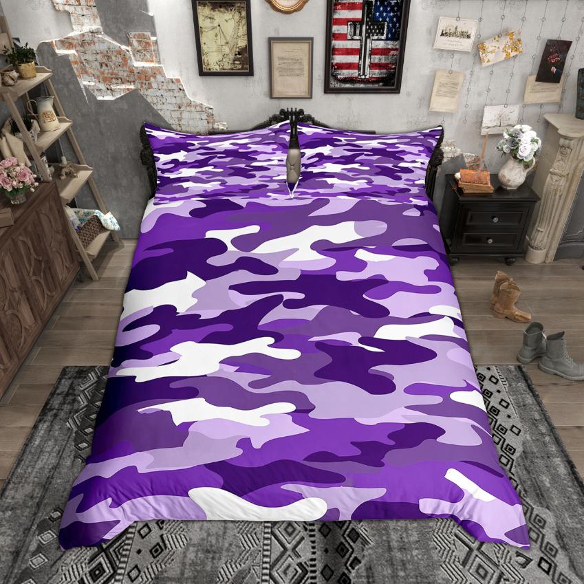 

Homewish Hippie Camouflage Duvet Cover Set Colorful Camo Bedding Set Military Theme Quilt Cover Set EU Single(135*200cm)3pcs