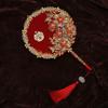 Chinese Wedding Decorative Ancient Style Hand Bouquets Chinese Fan Bridal Group Fan Embroidery Fan