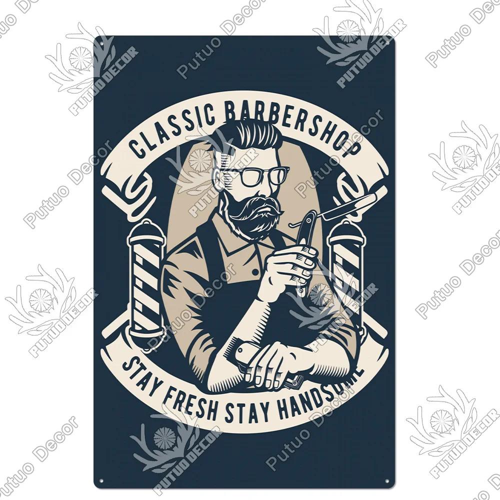 

Vintage Barber Shop Tin Sign Retro Metal Plaque Cut Shave Themed Wall Art Decorative Iron Painting Stickers 20x30cm