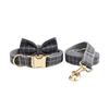 Gray Plaid Flannel Pet Collar, Velvet Leash, Break-free Walking Leash, Leash, Leash, Dog Collar.