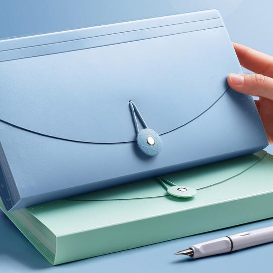 Quittungsorganizer Wasserdicht Kassenbeleg Halter Erweiterbare Aktenmappe Knopfdesign Große Kapazität Geschäftsgutscheine Aufbewahrungstasche