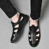 Leather Sandals Men Beach Shoes Casual Holiday Shoes Thick-soled Comfortable Breathable Non-slip Slippers 38-45