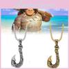 Moana Necklace Pendant Maui Fishhook Titanium Steel Ornaments Anime Hawaiian