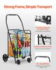 Shopping Cart, Folding Grocery Utility Cart with Swivel Wheels, 40.8 kg Large Load Capacity, Heavy Duty Rolling Laundry Basket Butler for Laundry,
