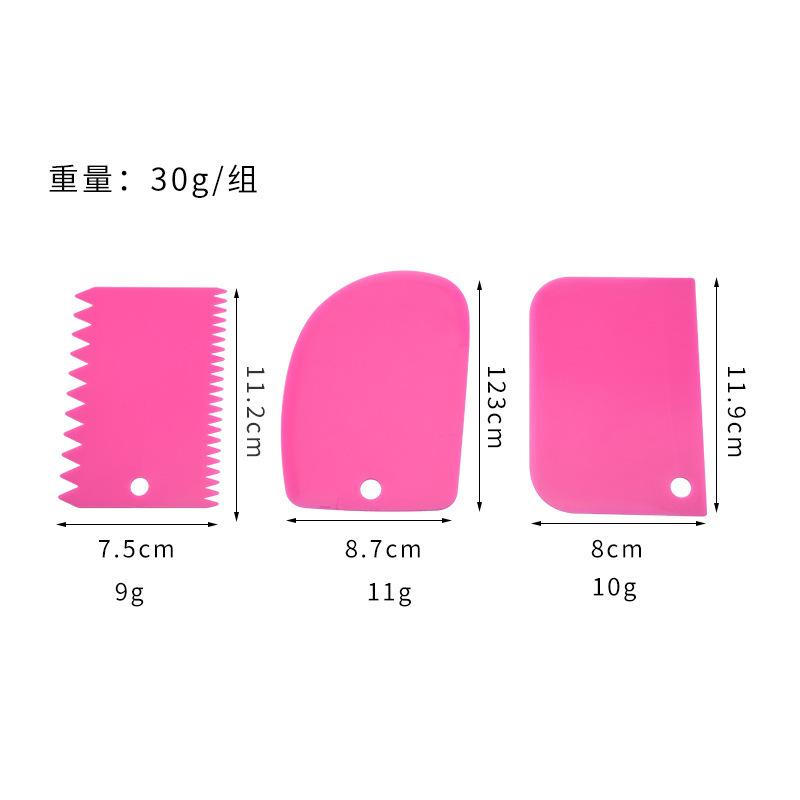 3 Pieces / Set Dough Cutter, Cake Slicer, Multicolor Baking Tool, Scraper, Cake Blade, Silicone Spatula Baking & Pastry Tools