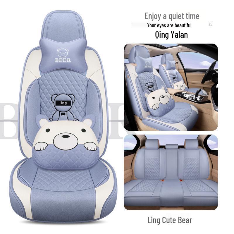 Purple Wind Chime Linen Seat Cover for H6 Big Dog, First Love, M6 Red Rabbit, F7X/H4 Cars - All Seasons Full Coverage.