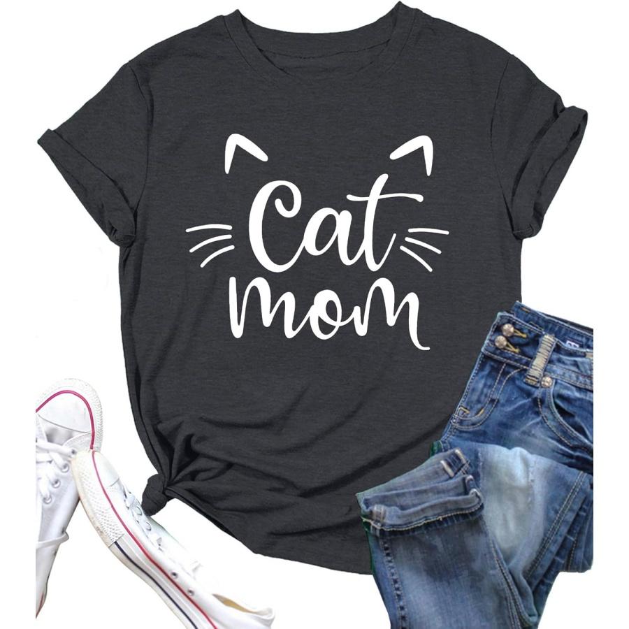 

MEESHEEP Cat T Shirts for Women Cute Cat Graphic Tees Cat Lover Gift Shirt Summer Short Sleeve Tops XXXXXL різнокольоровий