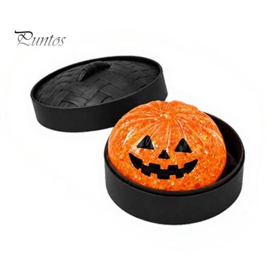 Gedämpftes Brötchen Sensorisches Spielzeug Halloween Knödel Quetsche mit Dampfgarer Box, Kürbis Geist Fledermaus zur Stressbewältigung, Party Mitgebsel Ball