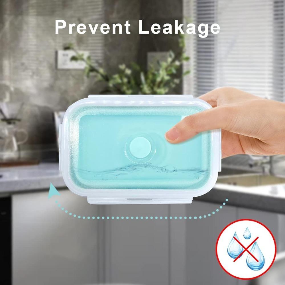 Foldable Silicone Lunch Box Rectangular Bowl with Lids Food Storage Containers Fruit Preservation Boxes Refrigerator Storage Box