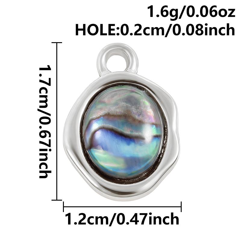 2pcs Sea Accessories Abalone Shell Pendant Love Heart Sun Oval Geometric Stainless Steel Oil Dripping Charms For Jewelry Making
