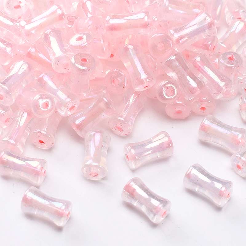 4x8mm Shiny Transparent Bamboo Beads Glass Cylindrical Beads Can Be Used For DIY Jewelry Making Necklace Bracelet