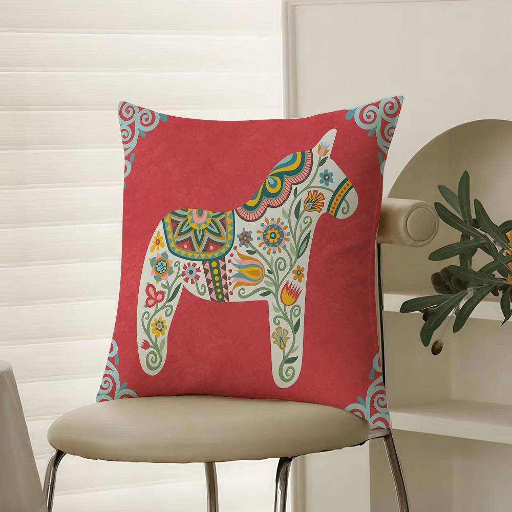 Classical Style Darama Print-Beautiful Pillow Case Comfort Sofa Bed Silky Elegant Invisible Zipper Decorative Cushion Cover