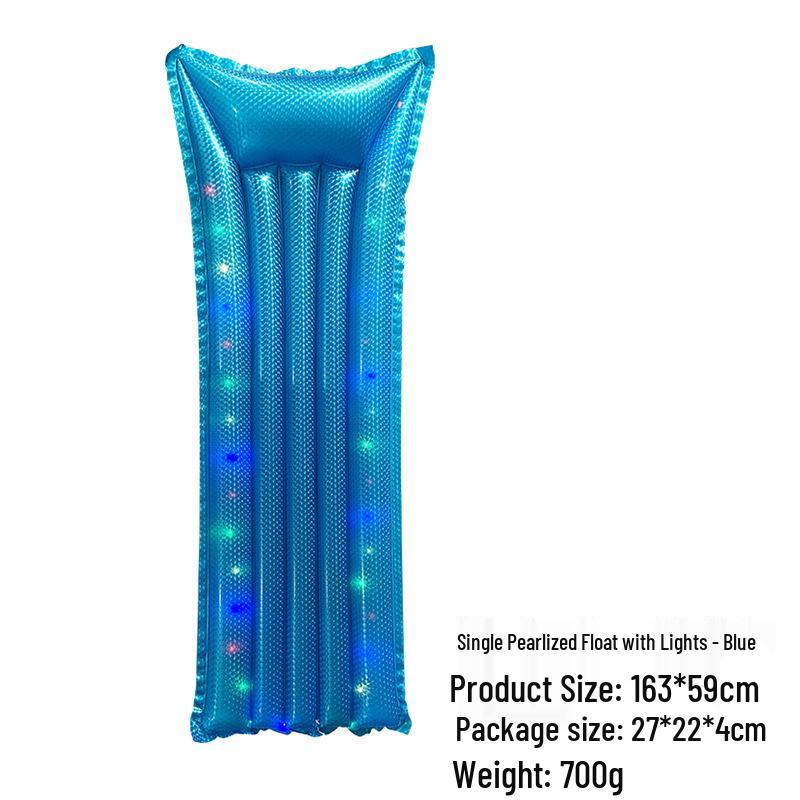 Inflatable PVC Float Recliner: Foldable Striped Swimming Bed