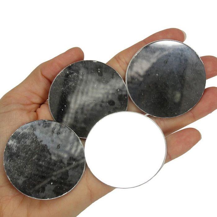 Miroir Rond - DTM - 50 cm - Gris - Verre - Vintage - Décoration Murale